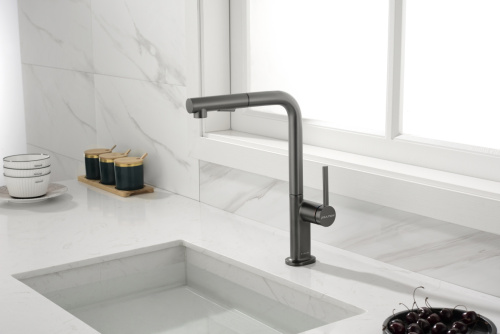 Смеситель для кухни Paulmark NEO Ne214419-GM на мойку серый - фото 2